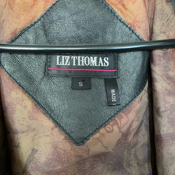 VTG Classic Black Leather Jacket by Liz Thomas Sz S - Picture 7 of 14